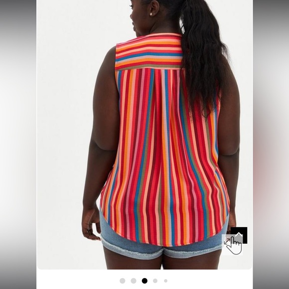 Harper Gauze Button-Front Sleeveless Blouse - Picture 4 of 7